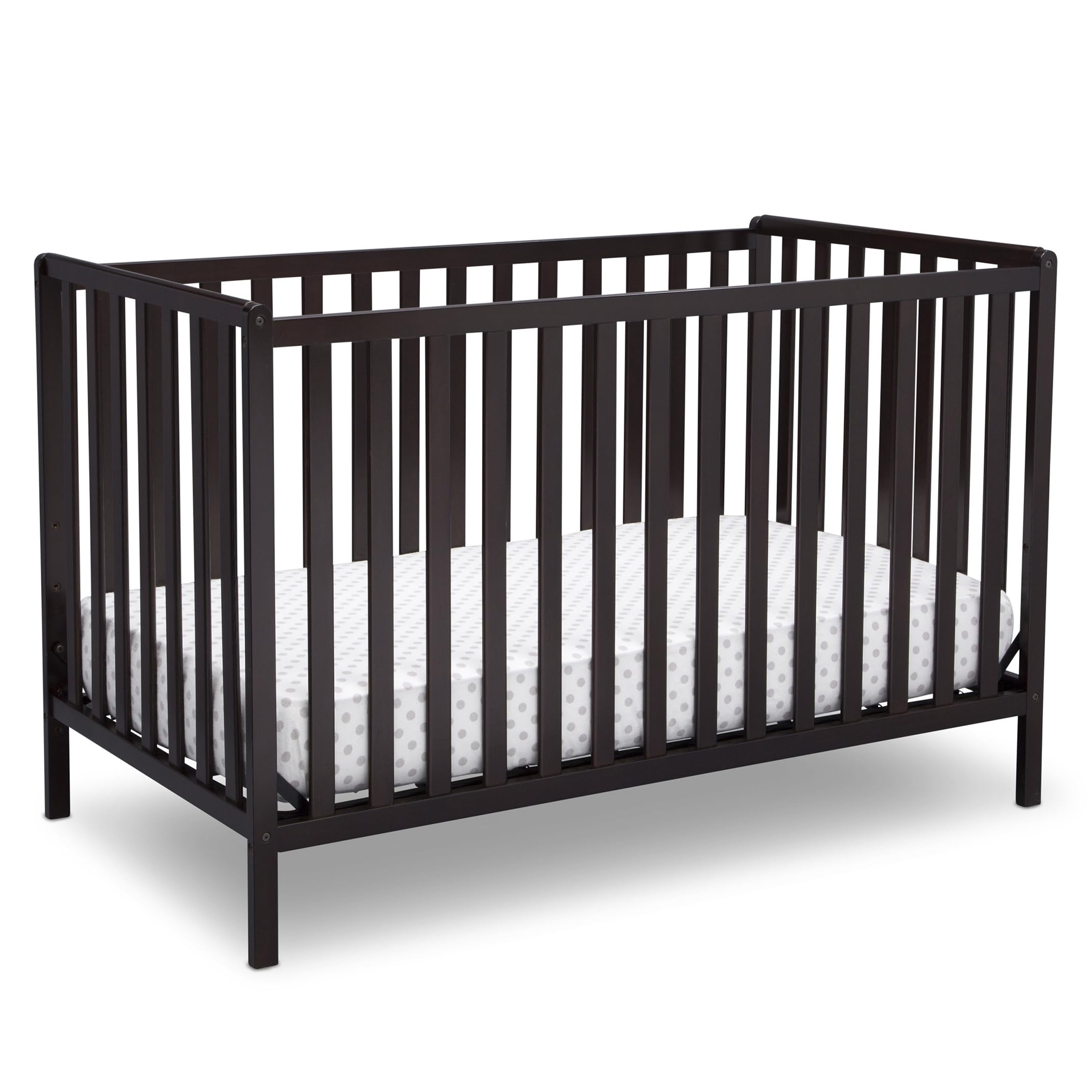 Delta Children Heartland 4-in-1 Convertible Crib - Greenguard Gold Certified, Dark Chocolate
