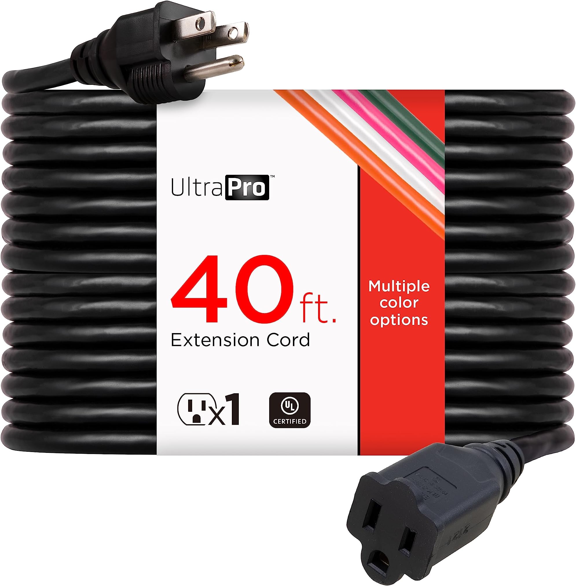 UltraPro Outdoor Extension Cord, 40 Ft, Heavy Duty
