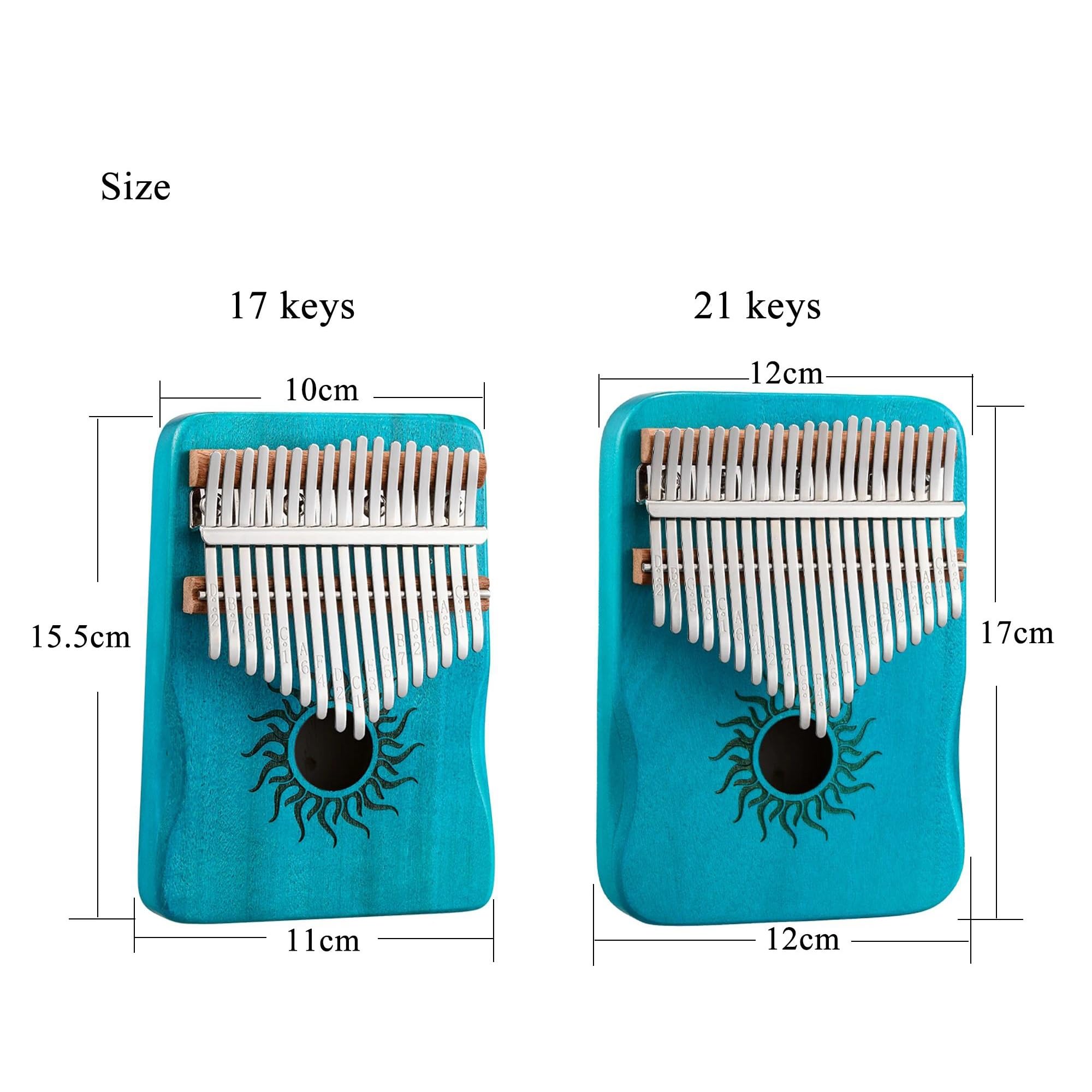 Kalimba portátil Madera De Arce Kalimba | Esta kalimba hace que aprender sea divertido(Blue 21 key)