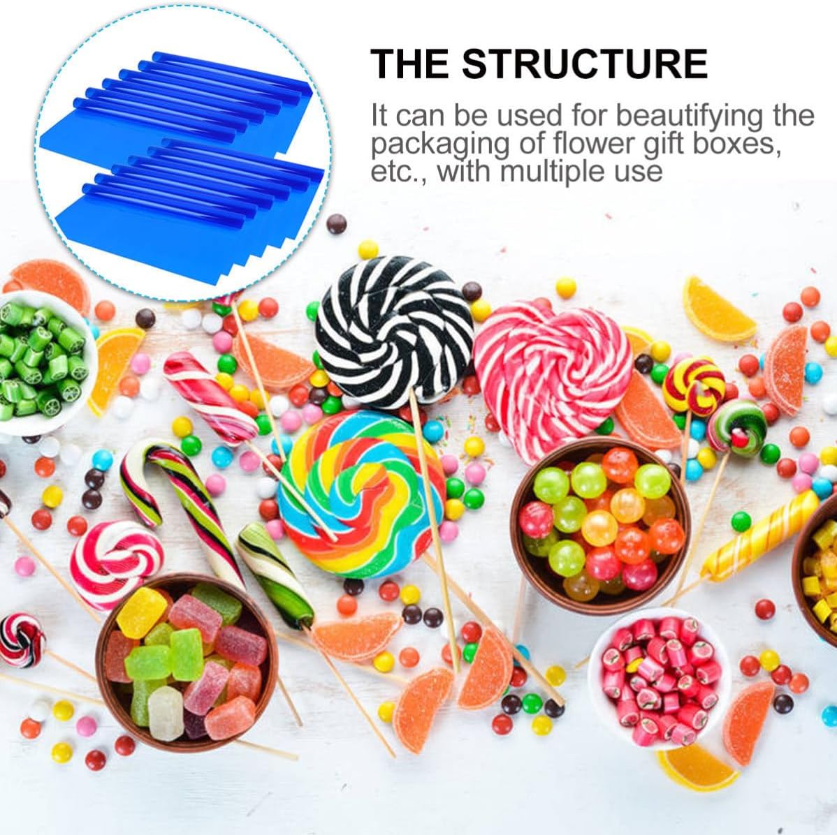 SECFOU Cellophane Flower Wrapping Paper Waterproof Packaging Paper 20 Pieces Blue for Flowers for Craft Projects and Artistic Inspirations