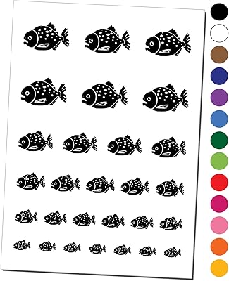 Toothy Piranha Fish Temporary Tattoo Water Resistant Fake Body Art Set Collection - Red (One Sheet)