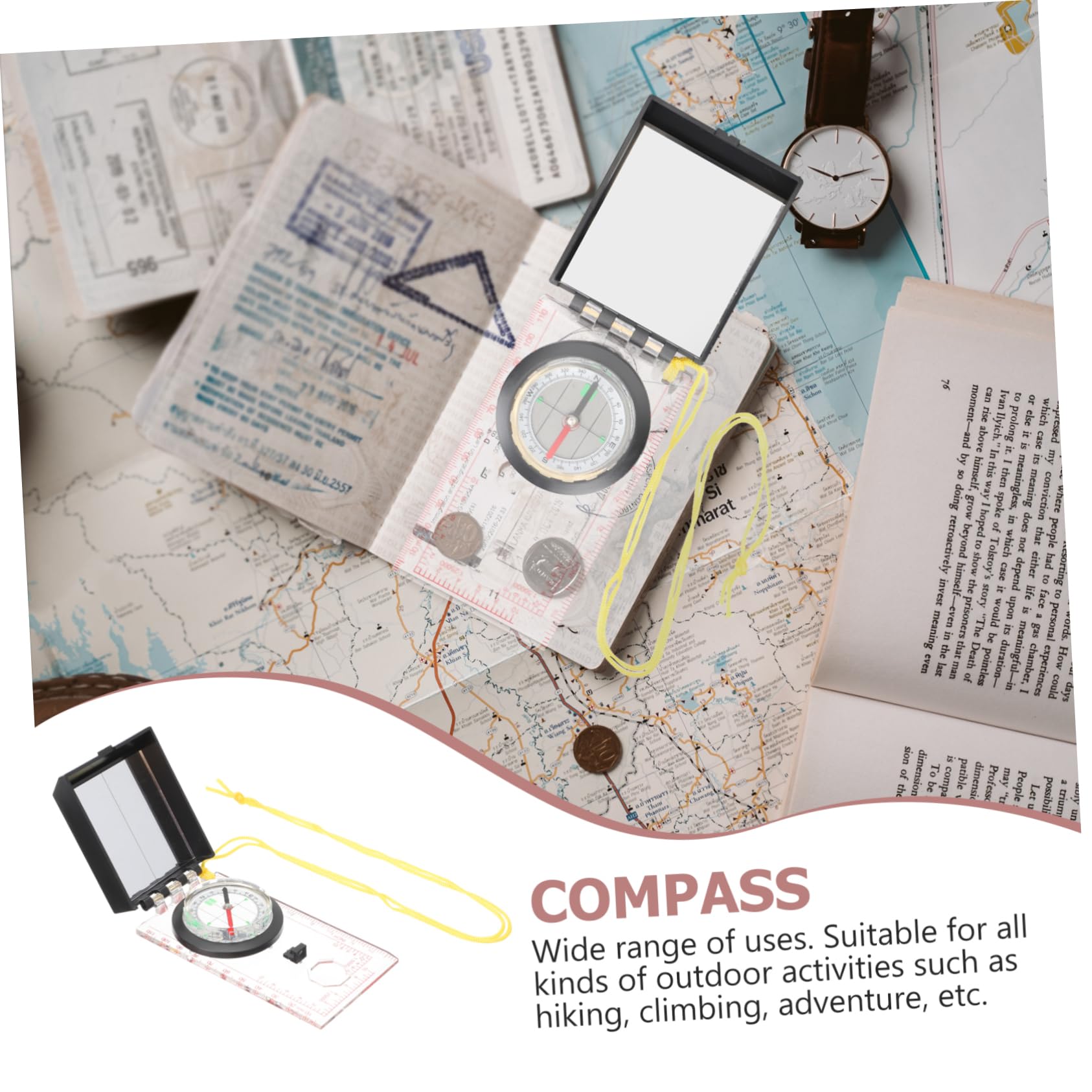 Abaodam Herramienta De Regla De Mapa Herramienta De Mapeo Brújula para Acampar Brújula para Lectura De Mapas Brújula De Senderismo Brújula para Cámping Multi Aguja Magnética