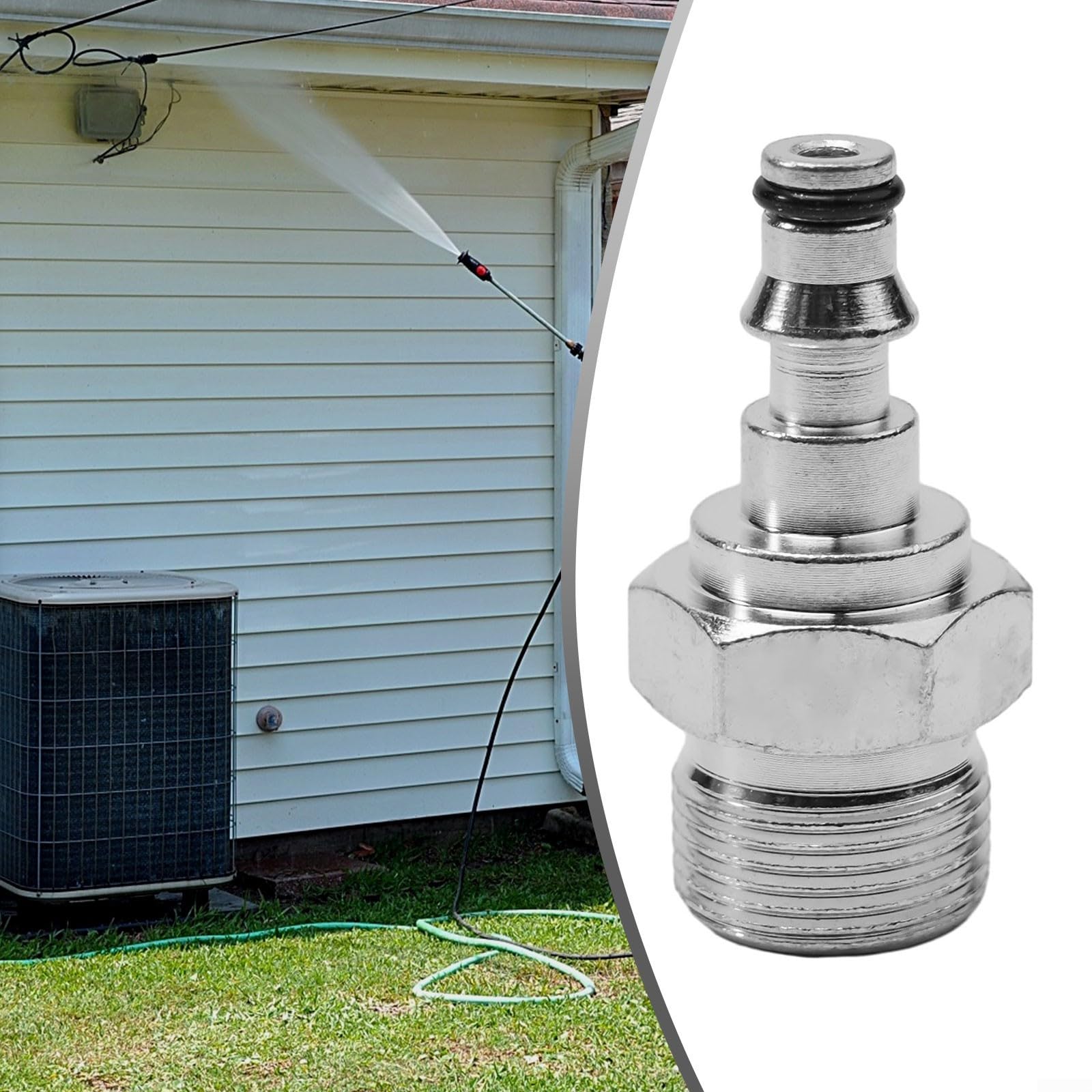 Adattatore per tubo idropulitrice a sgancio rapido per Lavor M14 M22 - connettore acqua in lega di ricambio - argento 14 x 12 x 9 mm/22 x 12 x 9 mm (per naso M14/piatto - M22) (adattatore M22)