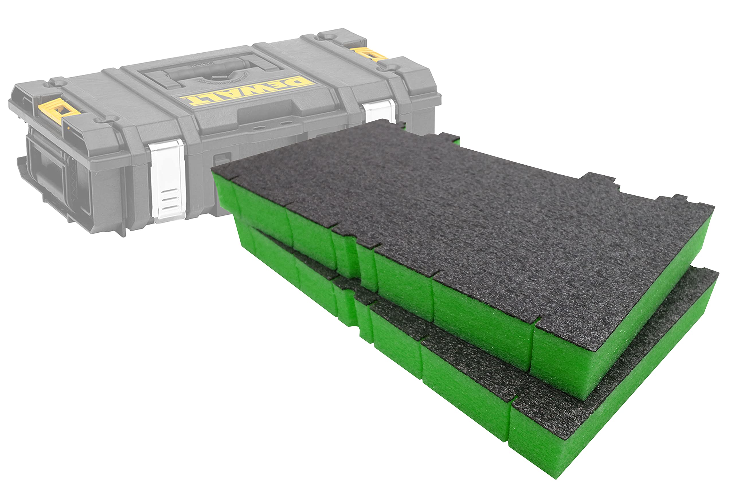 Shadow Foam Inserts – Toughsystem DS150 Insert [Green 50mm Twin Pack] Customisable Foam for DeWalt Toughsystem Toolboxes | Ideal for Lean, 5S, Kaizen & Custom Organisers