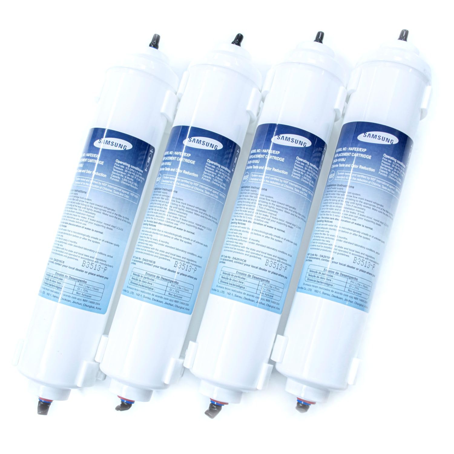 Kit de 4 filtros de purificación de agua externos para frigorífico compatibles con Samsung HAFEX/EXP DA29-10105J