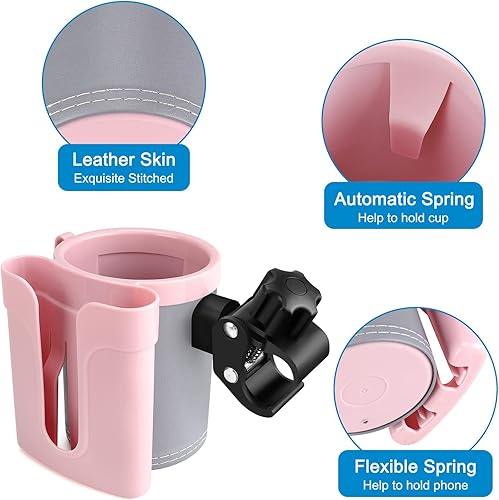 Miniatura 5 de Accmor Portavasos para cochecito con soporte para llaves de teléfono, portavasos universal 3 en 1, soporte para botellas de bebidas para cochecito,