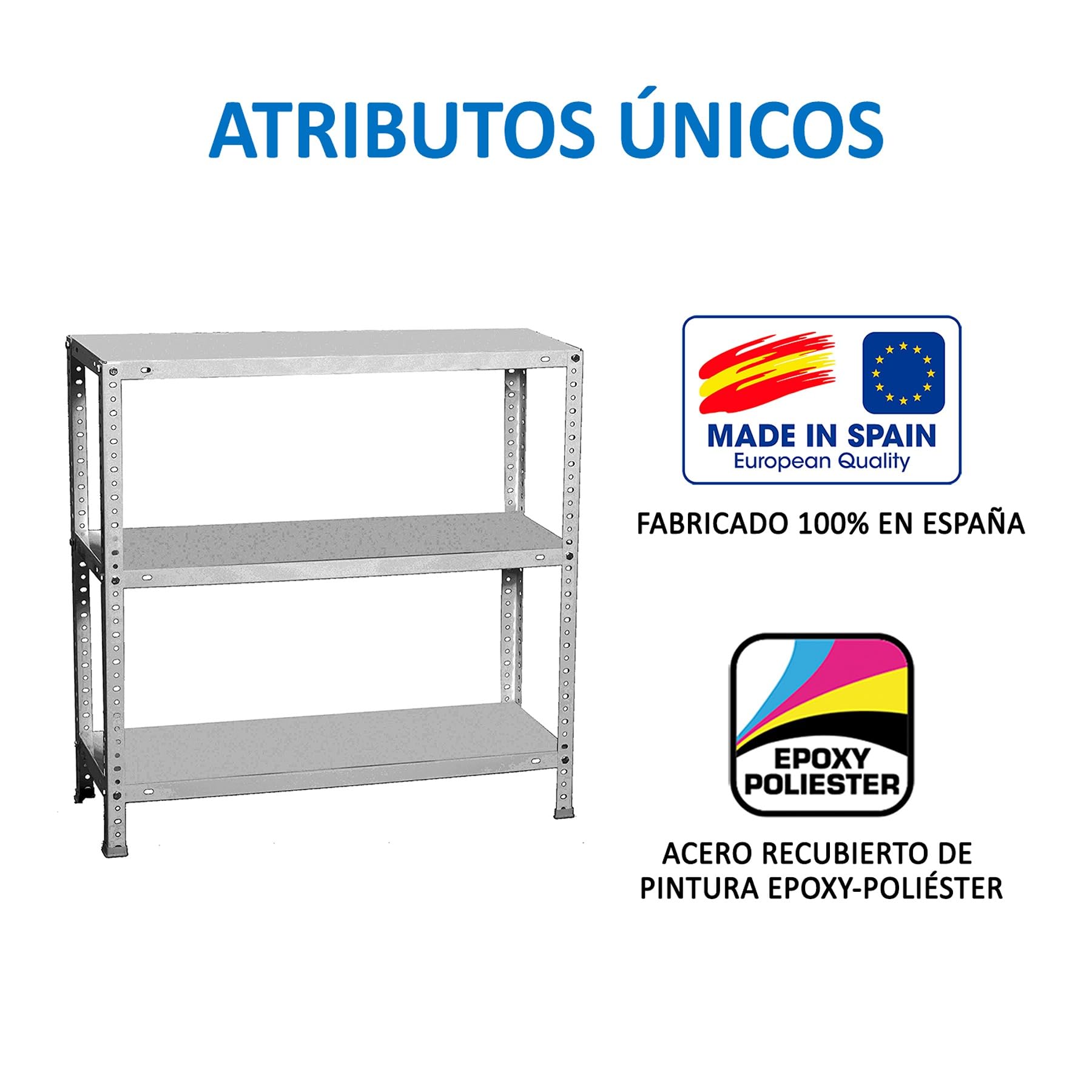 Simon Rack Étagère Métallique 1000x1000x400 mm, 3 Niveaux, Tablettes en Acier, 75 kg par Niveau, Galvanisé – Advantage