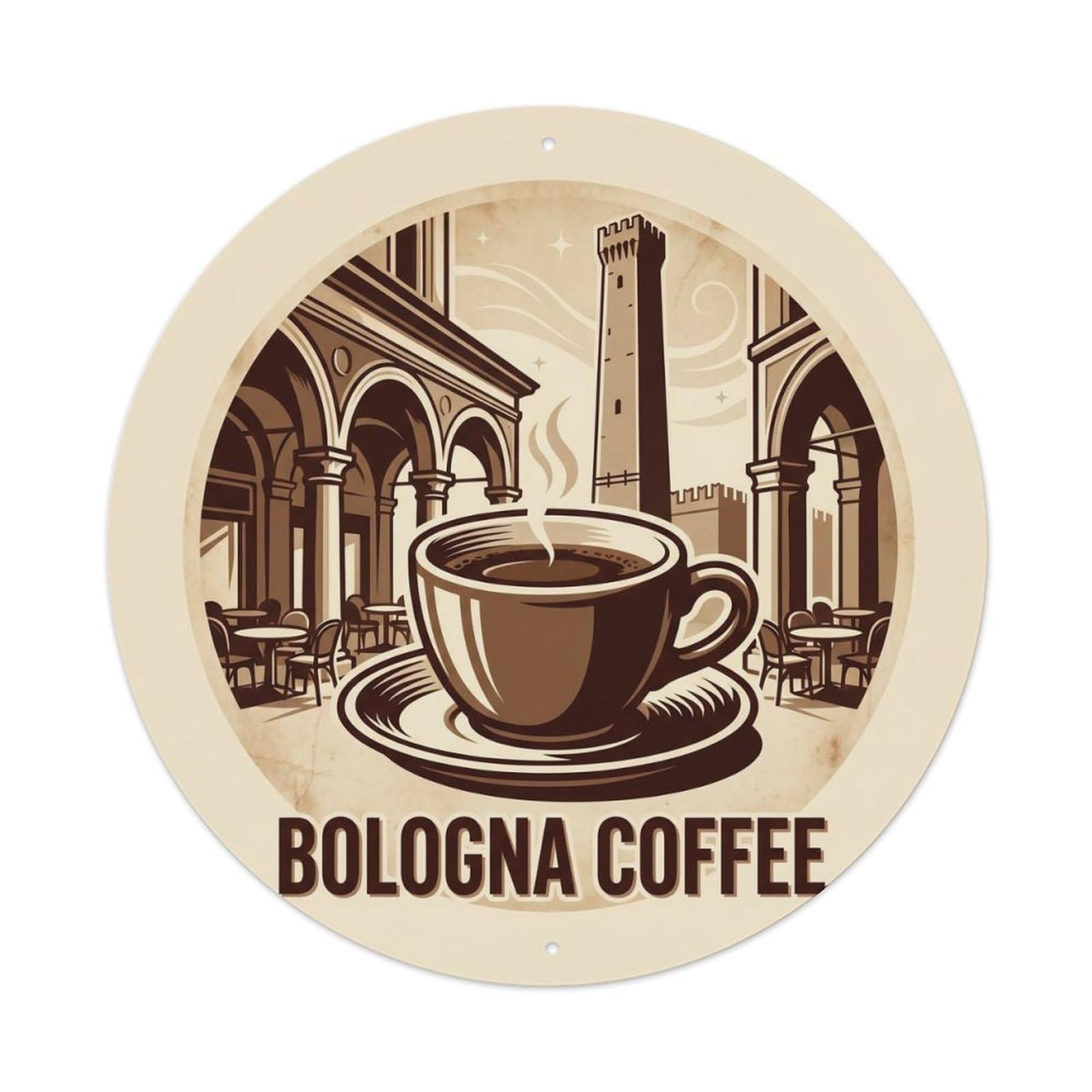 Olhnbad Style Bologna Cuisine Culture Coffee Travel Retro Metal Tin Sign