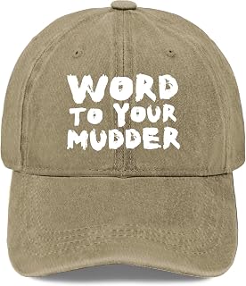 Word to Your Mudder Hats for Mens Soft Washed Distressed Baseball Caps