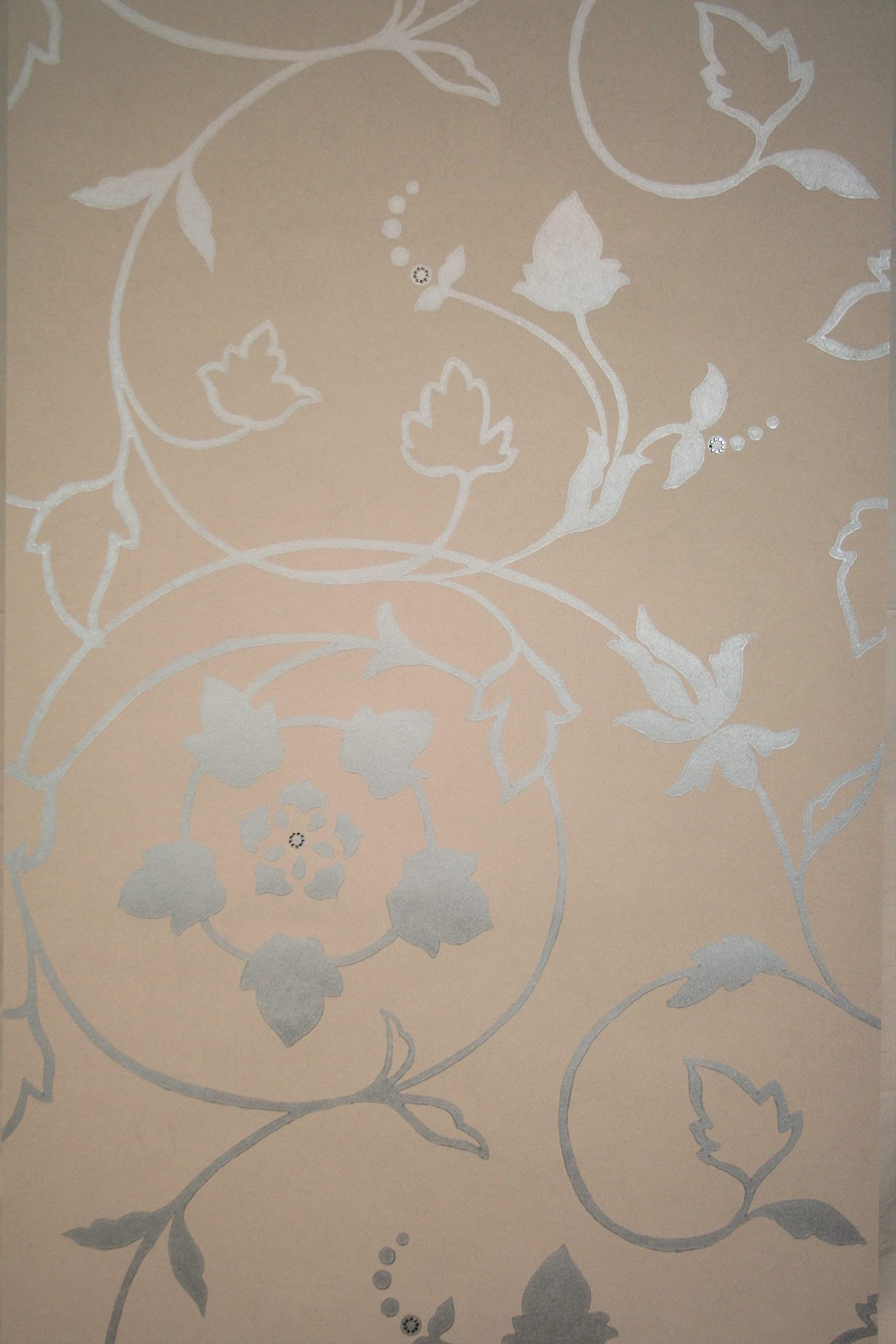 Papier peint Scroll argenté haute qualité revêtement mural anglais pour chambre moderne