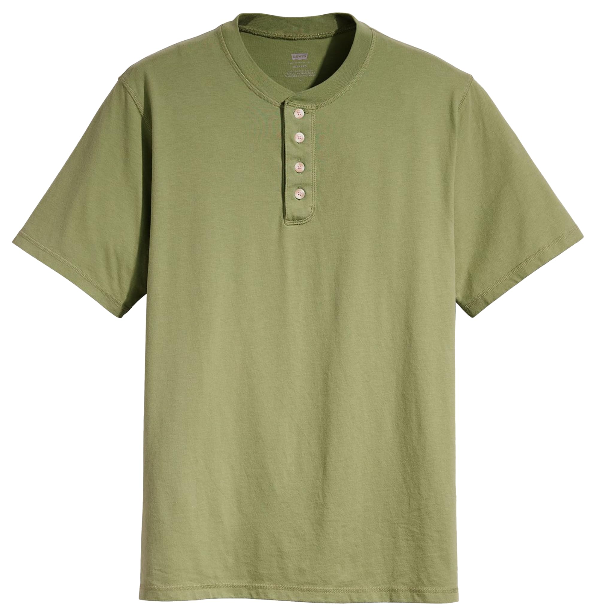 Ss 4 Button Henley Bluish Olive – Ansicht 4