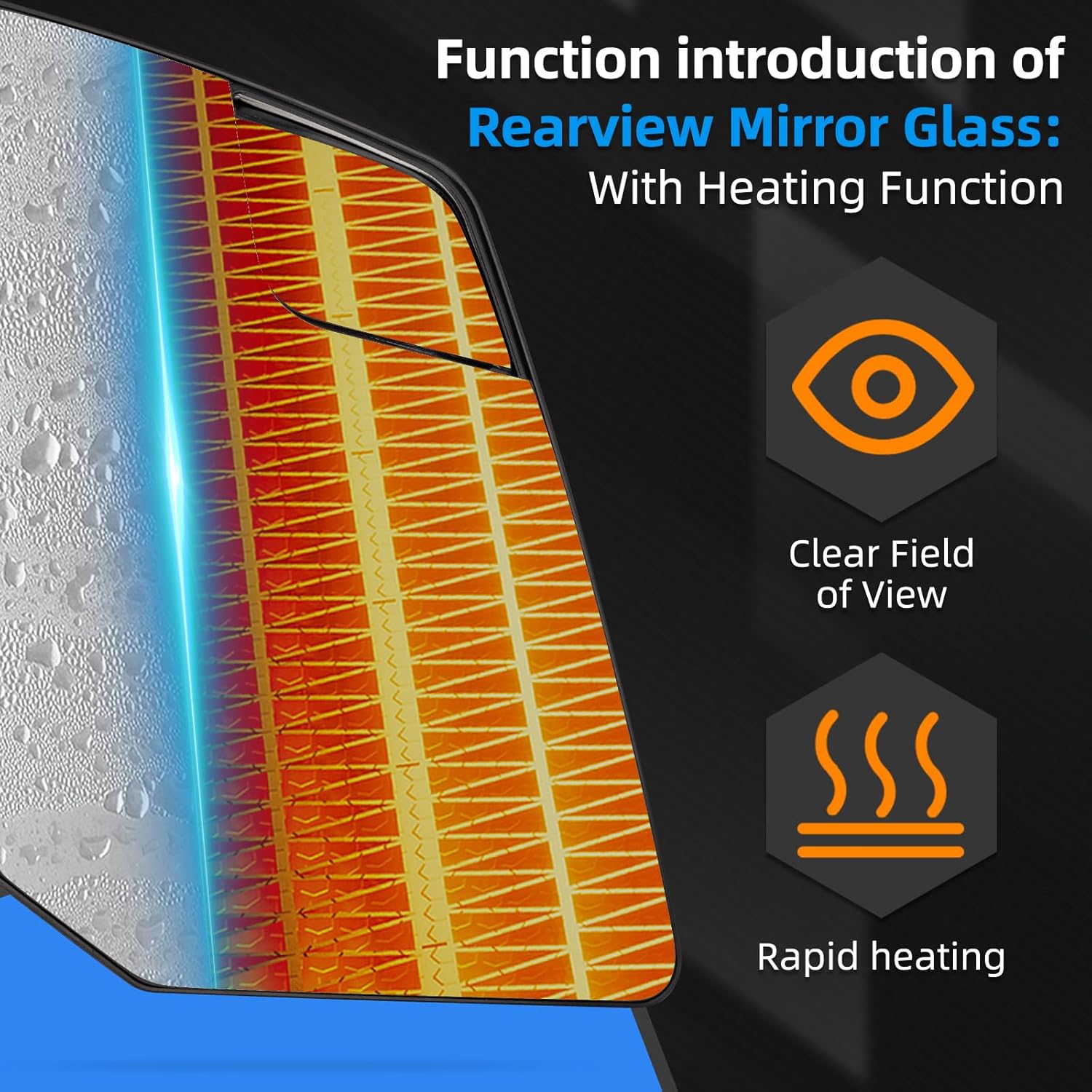 Driver Side Mirror Replacement for GMC Acadia 2013 2014 2015 2016 2017, for Chevrolet Traverse 2013 2014 2015 2016 2017 - Left Side Mirror Glass, Rear View Mirrors Glass with Power Heated