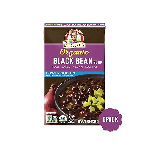 Miniatura 2 de Dr. McDougall's Right Foods Sopa orgánica de frijoles negros bajos en sodio, 18 onzas líquidas (paquete de 6)