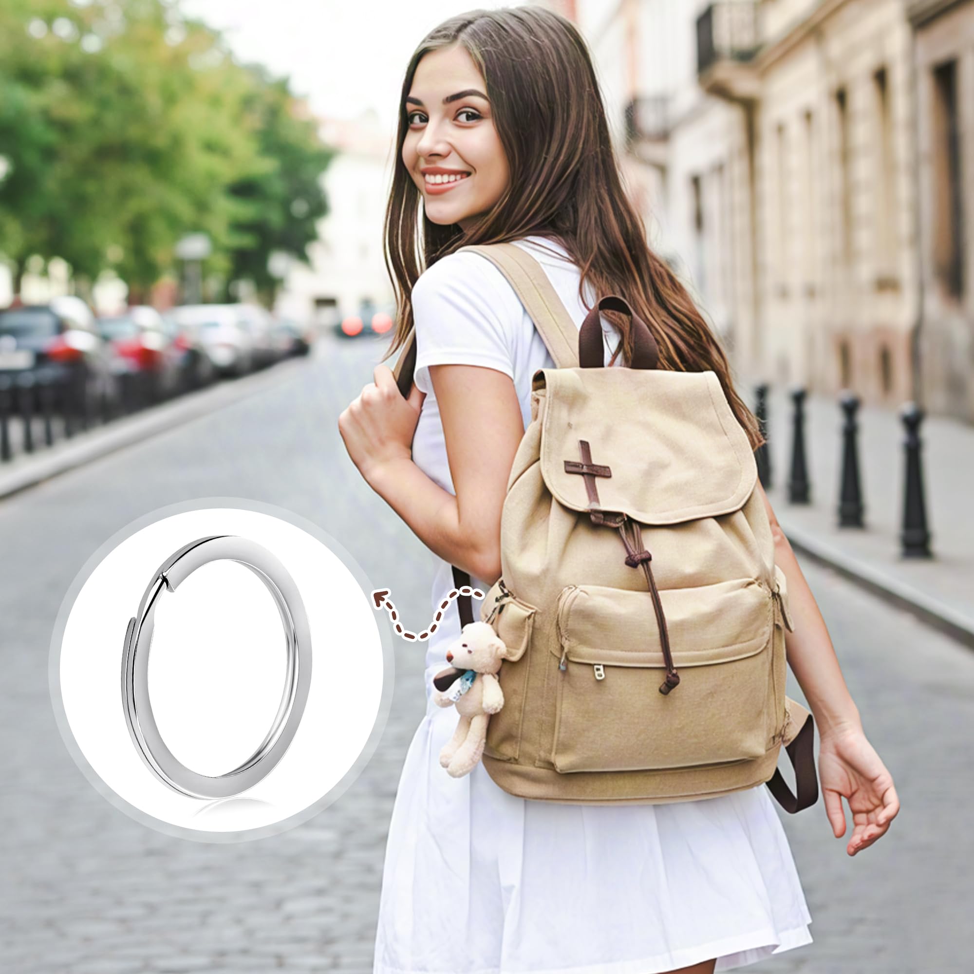 Image secondaire de Lot de 30 Porte-Clés en Acier Inoxydable - Anneaux Métalliques Résistants