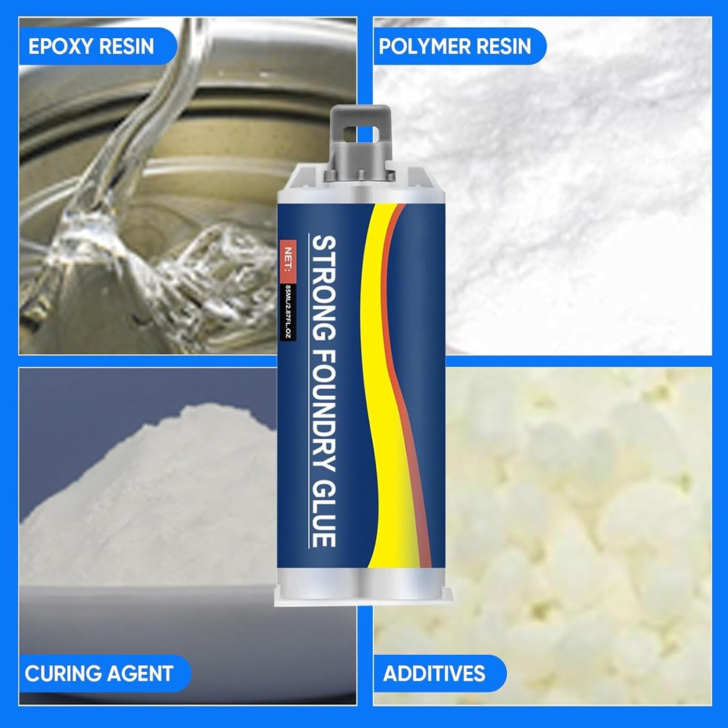 Strong Foundry Glue, Metal Foundry Glue Set, Enhanced Casting Glue, for Metal Defects and Repairs, Fast Curing Waterproof Welding (3pcs)