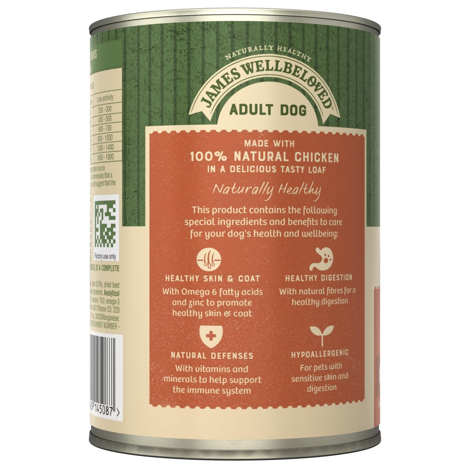 James Wellbeloved Boîte pour chien adulte poulet et riz dans du pain 12 x 400 g