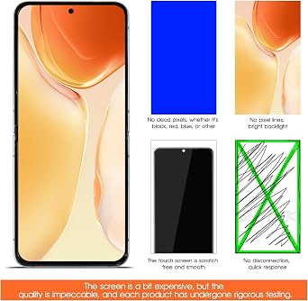 Original Screen for Samsung Galaxy Z Flip 4 Inner Foldable Screen Replacement for Galaxy Z Flip 4 5G LCD Screen SM-F721B Touch Display Digitizer Assembly Repair Parts (Blue with Frame)(US Version)