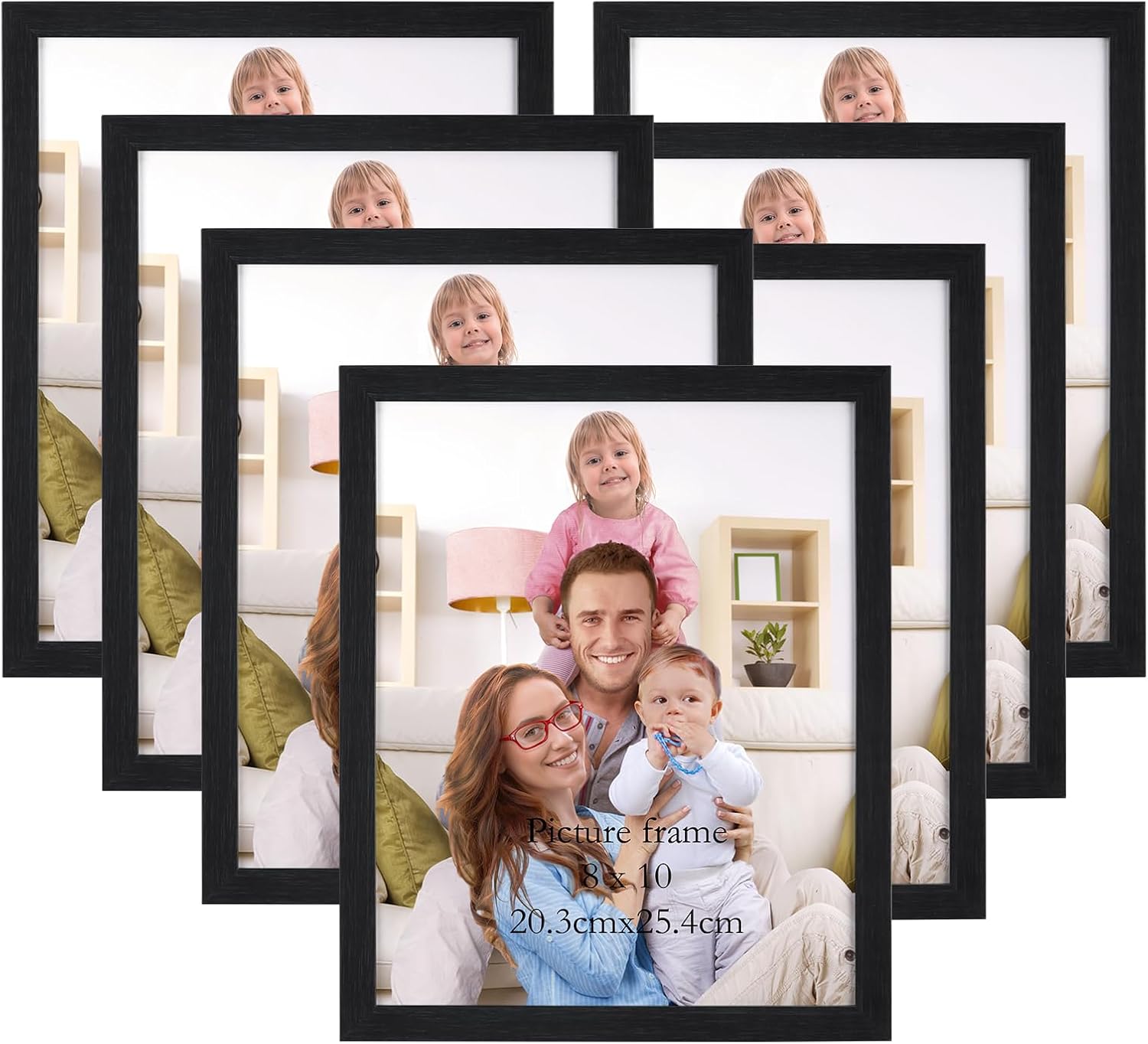 Giftgarden 8x10 Picture Frame Multi Photo Frames Set for Wall Decor or Tabletop Display, 7 Pack, Black 8x10 Black