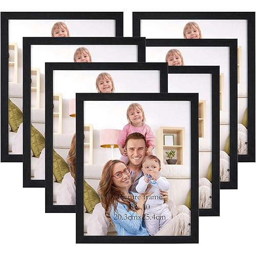 Giftgarden 8x10 Picture Frame Multi Photo Frames Set for Wall Decor or Tabletop Display, 7 Pack, Black