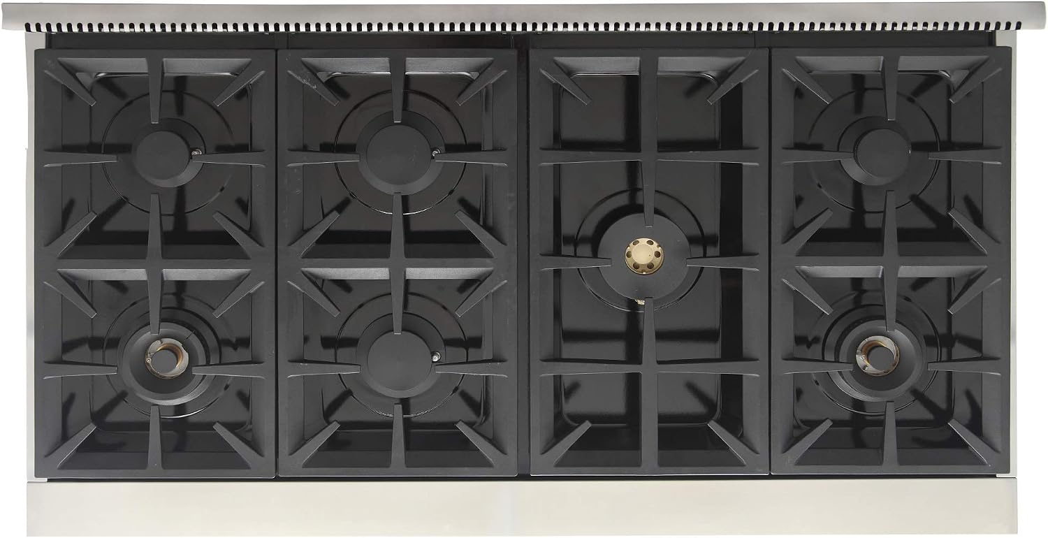 Professional 48 in. 6.7 cu. ft. Double Oven Natural Gas Range with 25K Power Burner, Convection Oven in Stainless Steel