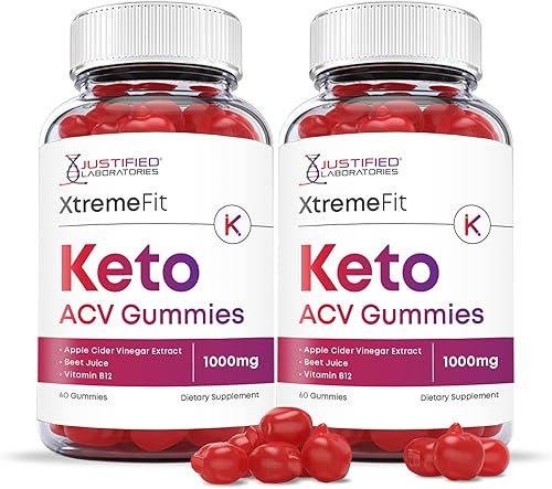 Justified Laboratories (2 Pack) Xtreme Fit Keto ACV Gummies 1000MG Vegan Non GMO with Pomegranate Juice Beet Root B12 120 Gummys disponible en Yaxa Colombia
