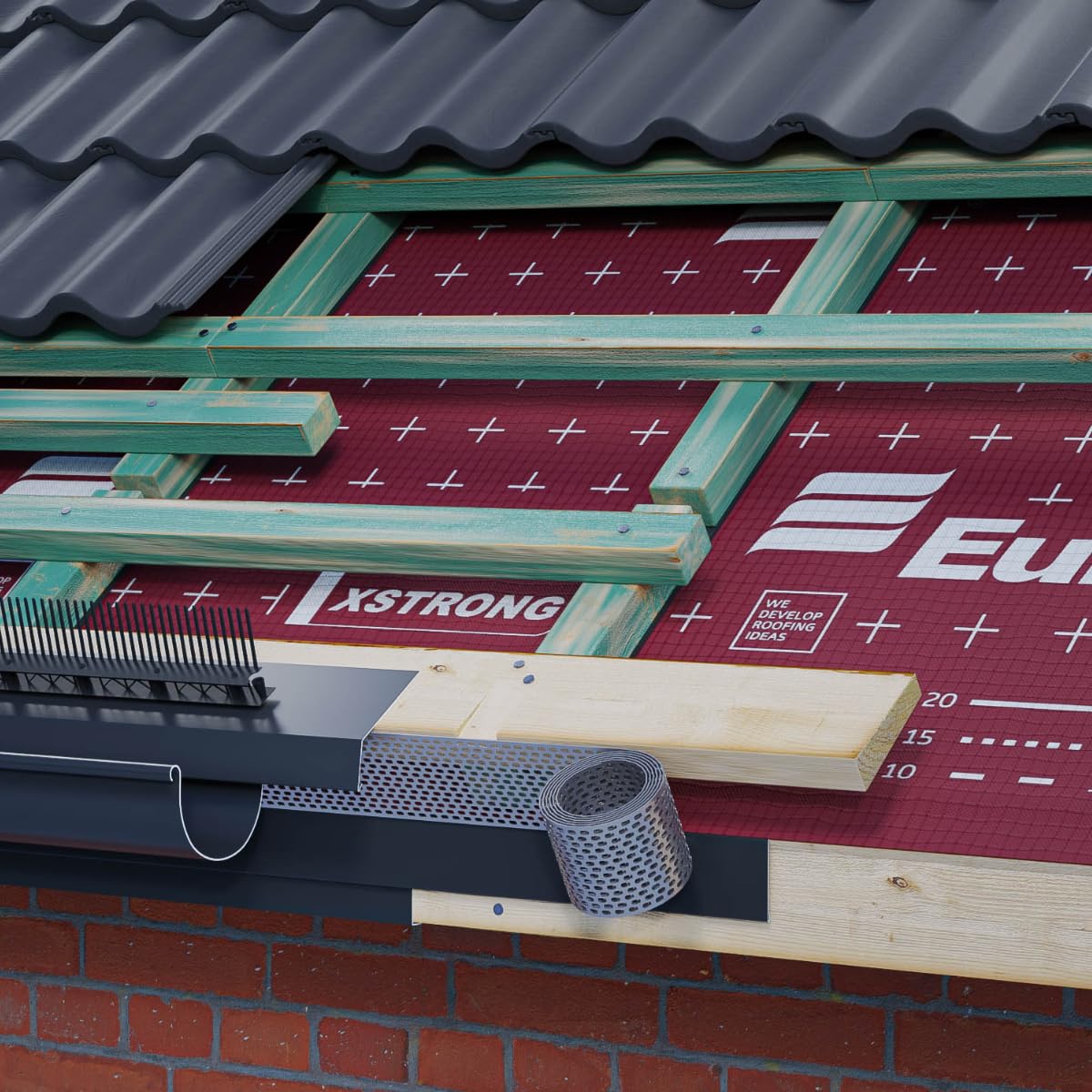 KAUFDACH Premium Alu-Traufgitter 5m - Schwerlast Marderschutz & Nagerschutz für Dach - Profi Belüftungsband aus Metall - Vogelschutzgitter rostfrei (Aluminium (silbern), 100mm breit)