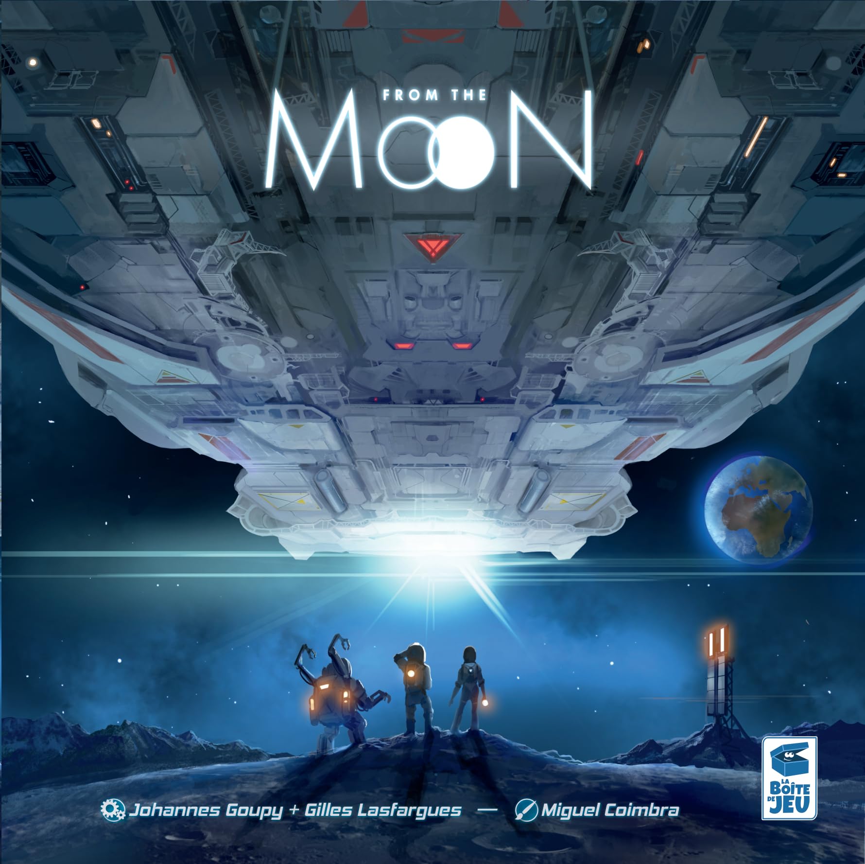 from The Moon – Gesellschaftsspiel – Strategiespiel – 14 Jahre und älter – 1 bis 4 Spieler – Taktisches und Denkspiel – Die Spielbox Blackrock Games