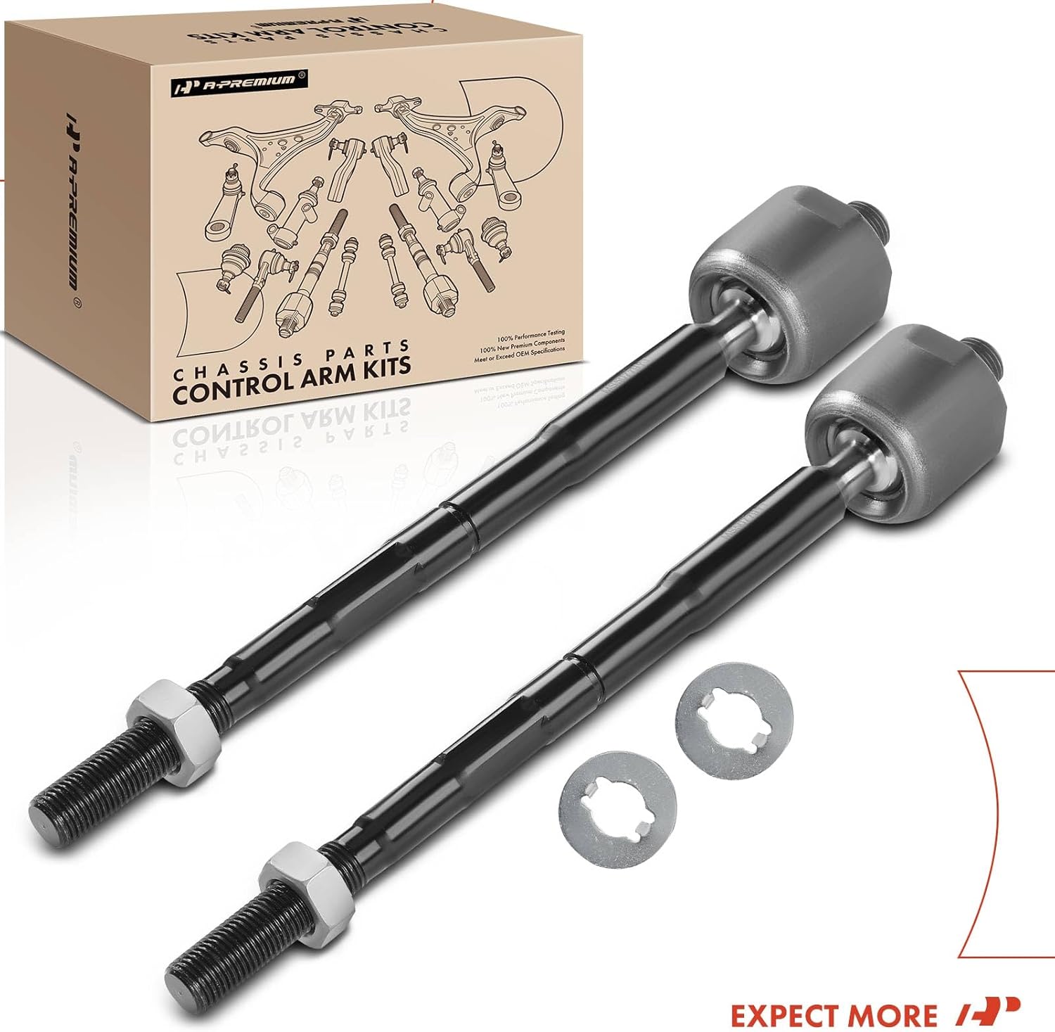 A-Premium 2 x Front Inner Tie Rod Ends, Compatible with GMC Acadia 2017-2022, Cadillac XT5 2017-2022