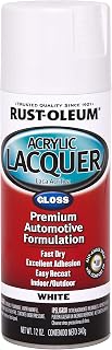 Rust-Oleum 253364 Automotive Acrylic Lacquer Spray Paint, 12 oz, Gloss White