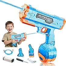 Electric Water Gun, Water Gun, Large Range for Children, Adults, 500cc + 78cc Large Capacity Water Gun, Automatic Water Gun, Max Range, 32 ft for Summer/Pool/Beach