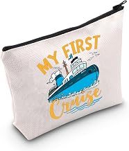 WZMPA Cruise Vacation Cosmetic Makeup Bag Cruise Trip 2022 Gifts My First Cruise Zipper Pouch Bag For Women Girls (First Cruise)