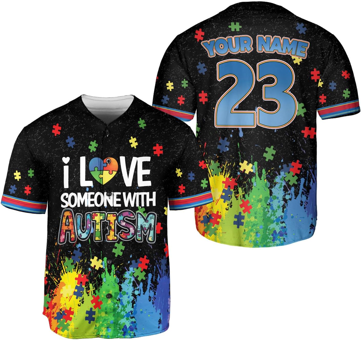 Personalized Adult Autism Shirts Gifts, April Autism Awareness S-5XL Baseball Jersey Men & Women on Autism Acceptance Month