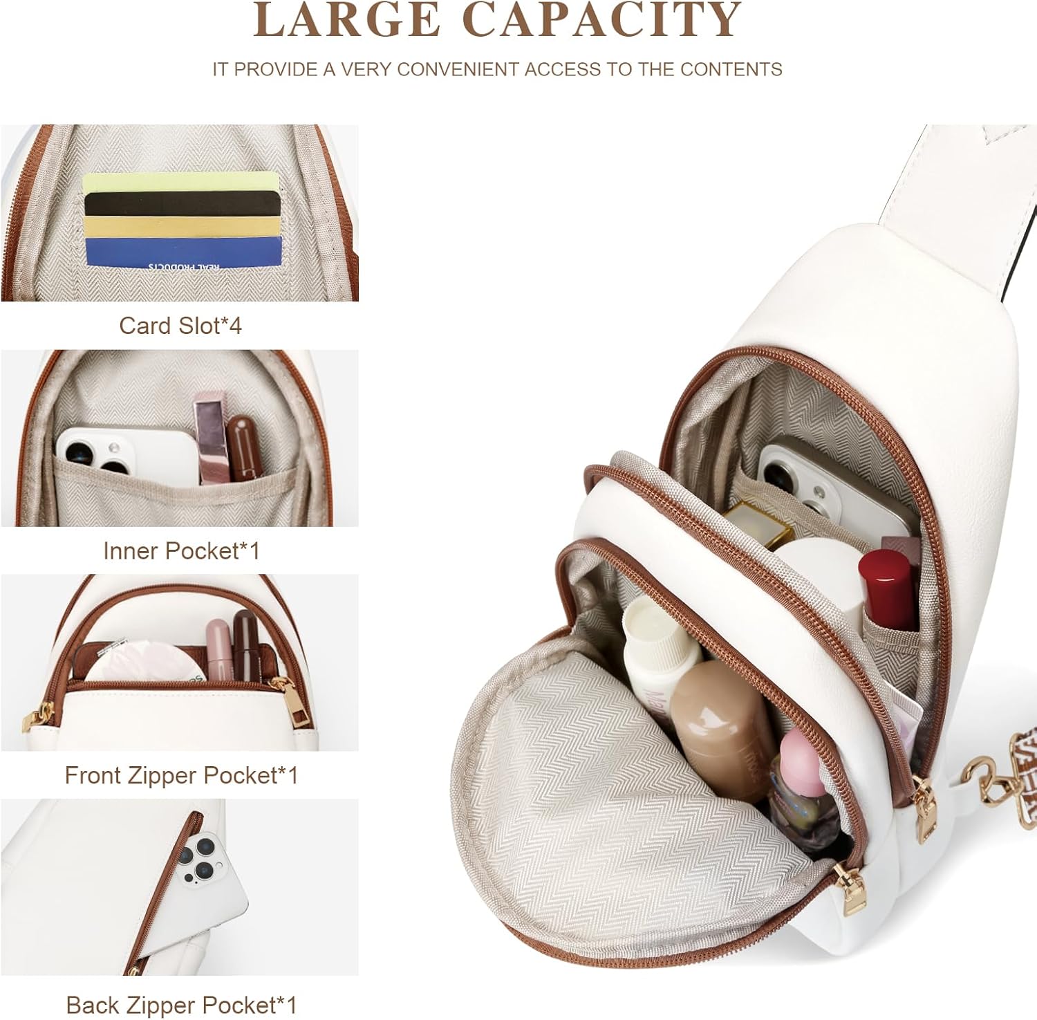 Birthday Gifts for Women Mom Wife Crossbody Bags Sling Bag Fanny Packs with Initial Chest Bag | Initial - Image 6