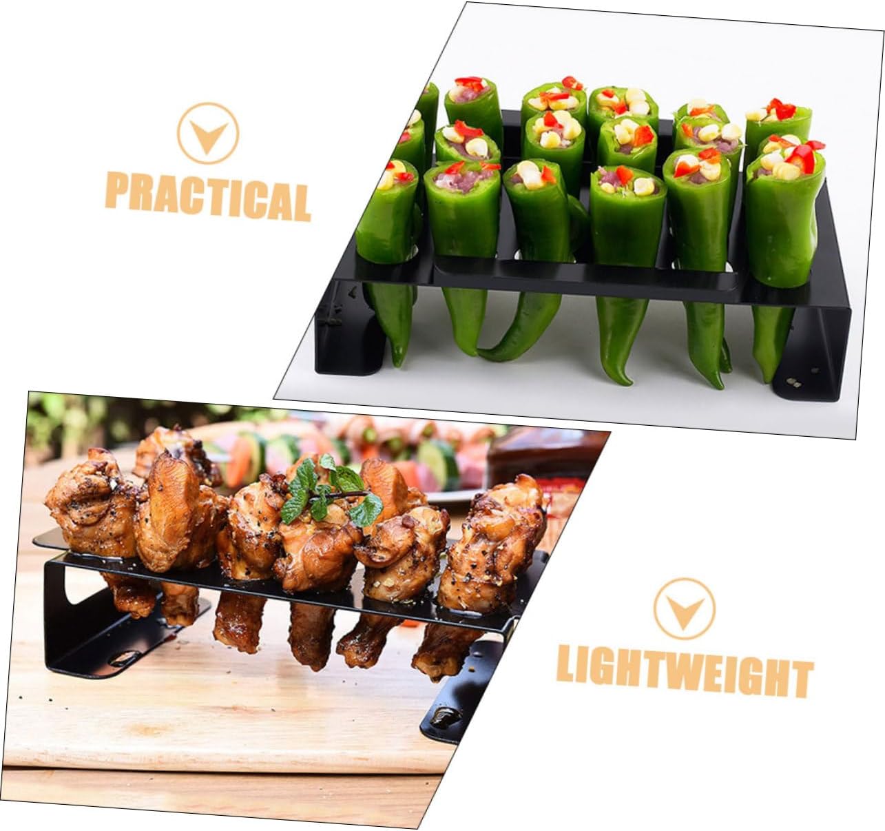 Multi-Functional Pepper Grill Holder BBQ Rack Chili Corer Tool Chicken Wings Roaster for BBQ Kitchen