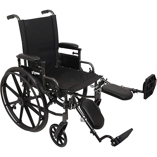 ProBasic Ultra Lightweight Wheelchair for Adults - Height Adjustable Seat - Flip Back Heaight Adjustable Desk Arms - Elevating Leg Rest, 16" x 16" Seat"