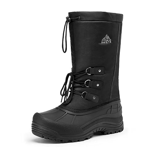 NORTIV 8 Men's Waterproof Winter Snow Boots Insulated Fur Liner