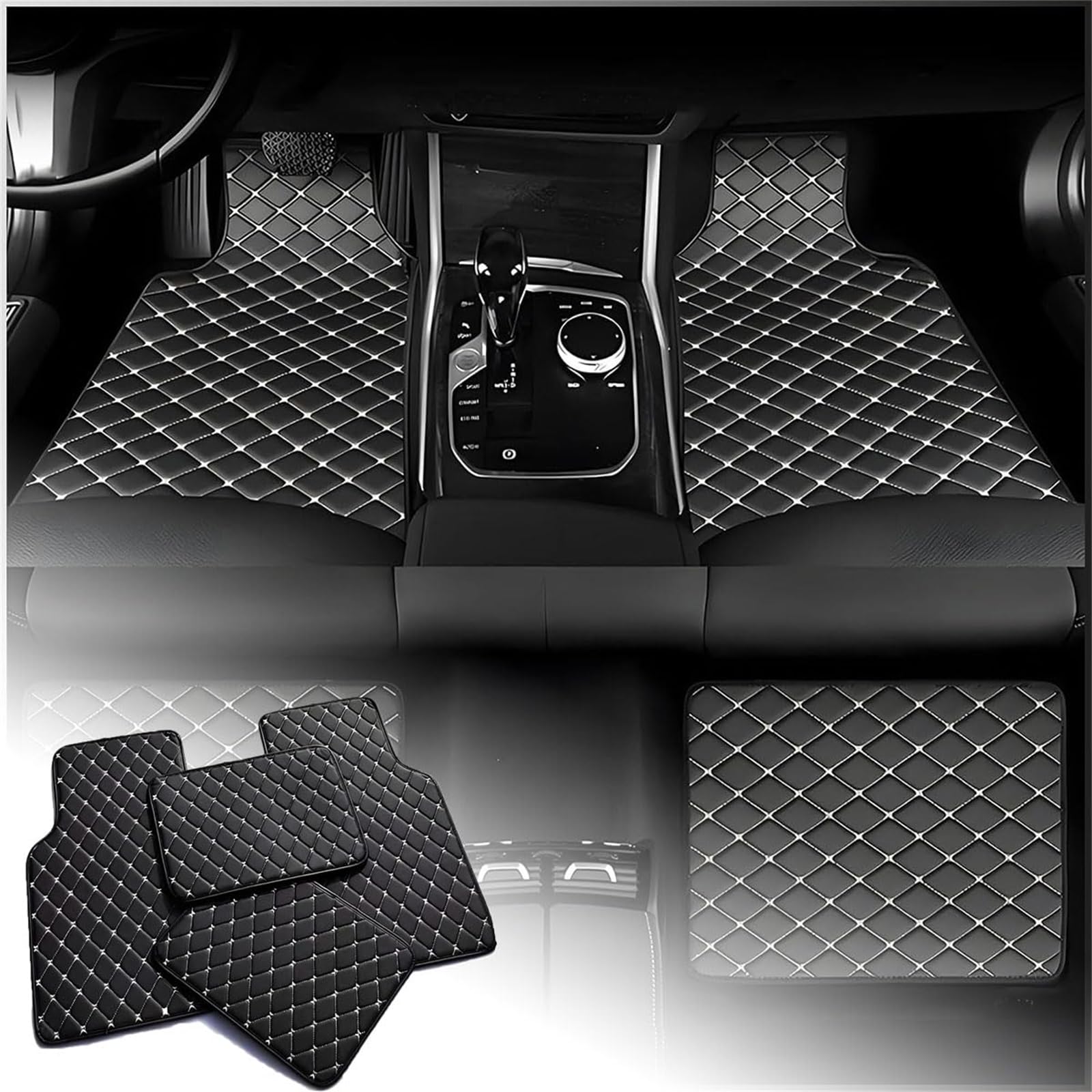 Auto Fussmatten Leder für VW ID.4 / ID.4 CROZZ/ID.5 Coupe SUV 2021
