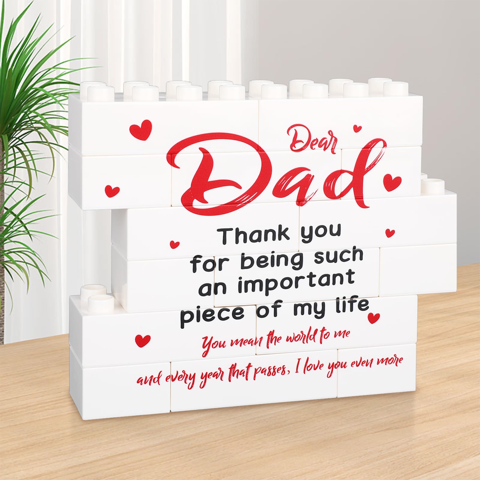 Dad Gifts, Block - Shaped Personalised Puzzle Dad Plaque 12×32CM, Presents for Papa from Kid, Child, Heartfelt Daddy’s Day Memento, Unique Father Gift Christmas Gifts