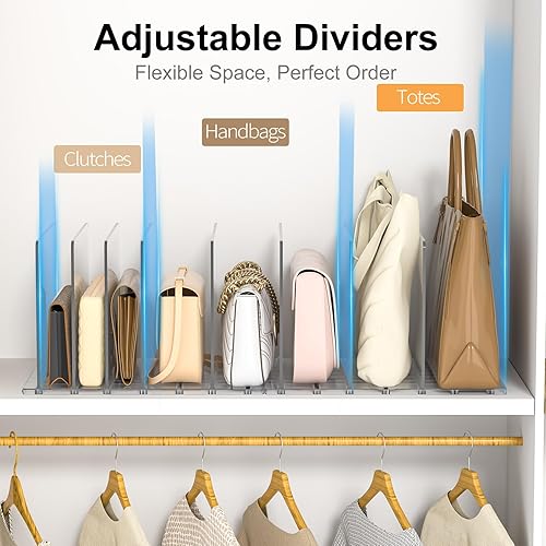 Miniatura 4 de Organizador de bolso para armario divisores de estantes de almacenamiento de bolsas de acrílico ajustables - Organizadores de armario de plástico y