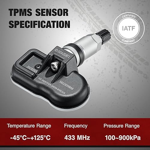Miniatura 4 de BDFHYK Sensor de sistema de monitoreo de presión de neumáticos TPMS mejorado de 433 MHz compatible con Jeep Wrangler JK Dodge Ram Charger Reemplazo