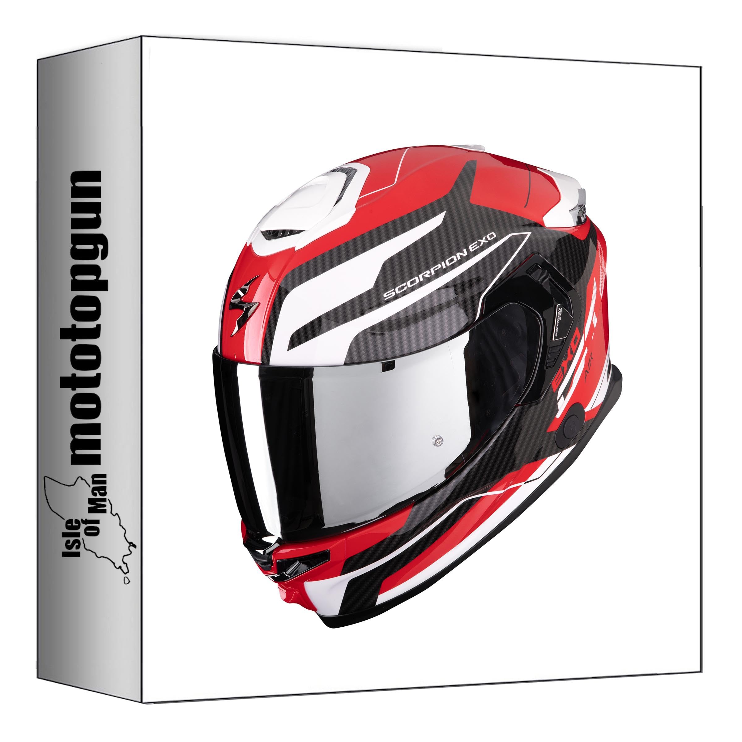 Casque intégral Scorpion exo-GT SP air Flex rouge blanc taille L pour moto
