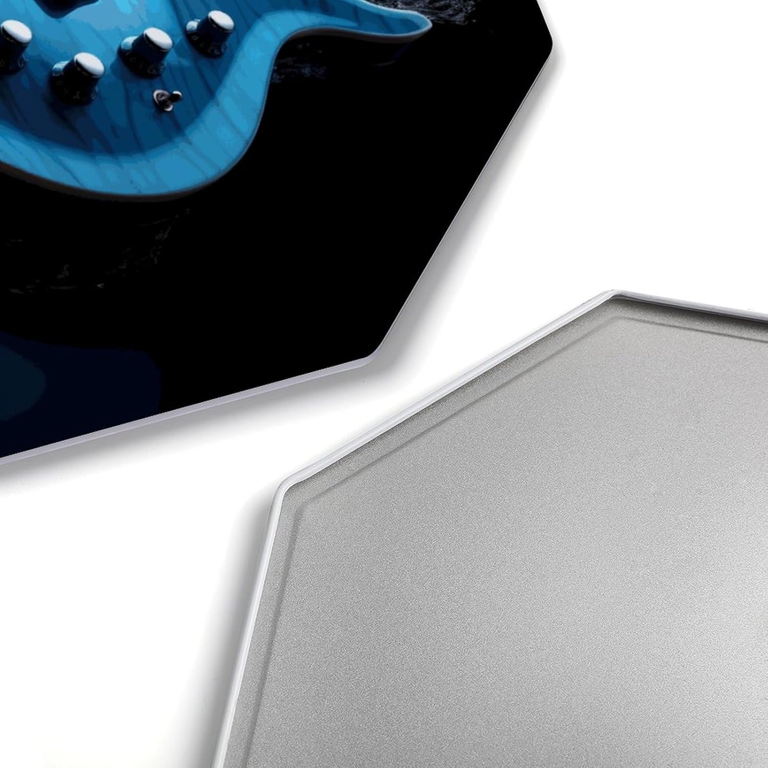 Ctagon Metal Sign for Home, Modern Display Plate for Kitchen, Blue Guitar Plates Accent Hanging Wall Decorations 3PCS for Living Room, Bedroom, Hallway, Hotel