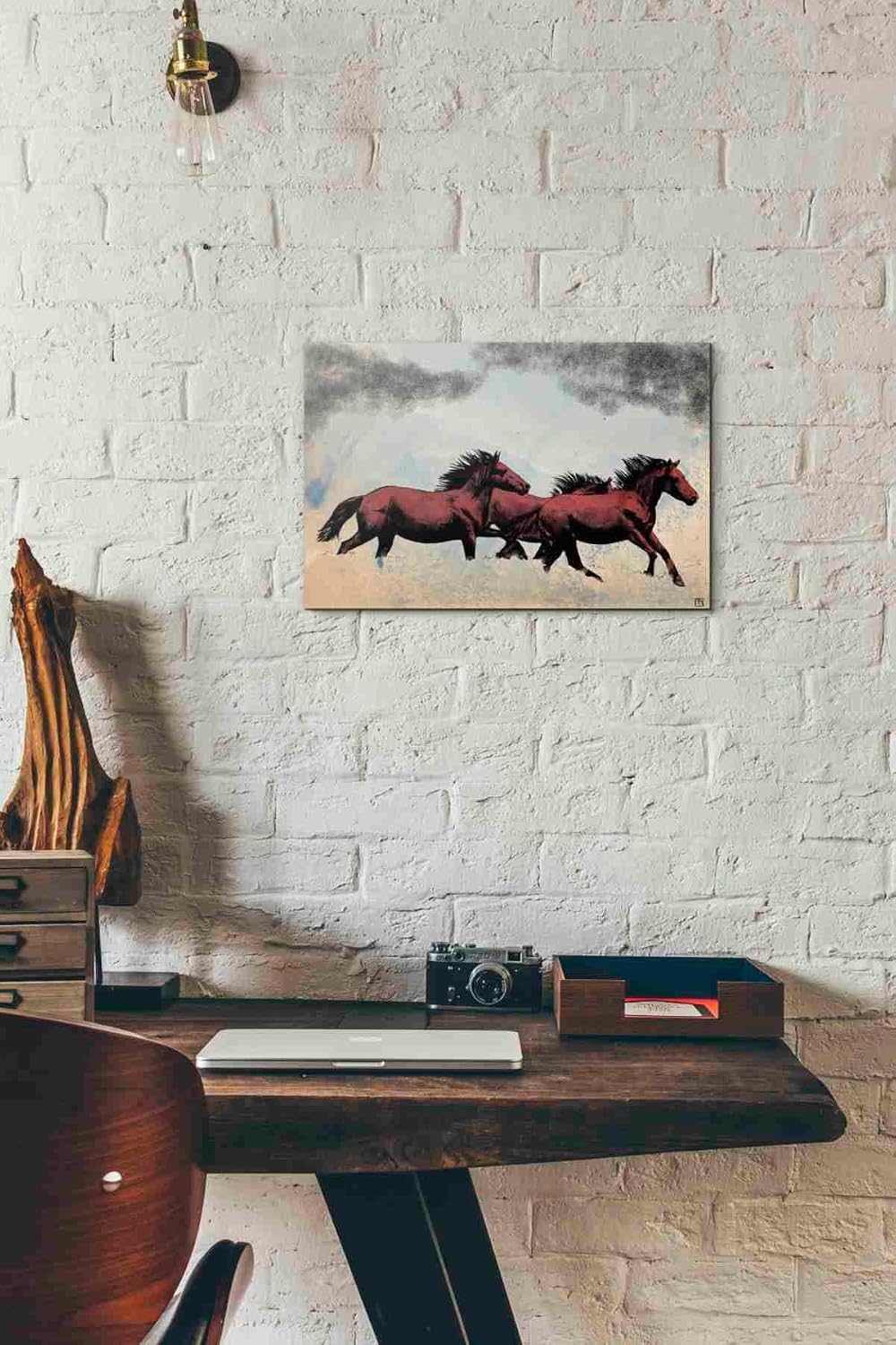 Epic Graffiti 'Horses' by Giuseppe Cristiano, Canvas Wall Art, 12"x18"