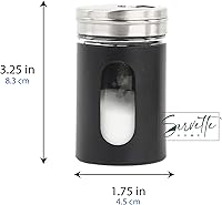 Vista 4 de Black Salt Pepper Shakers Retro Spice Jars - Juego de 5
