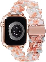 BINLUN Resin Strap Compatible with Apple Watch 42mm 44mm 45mm 46mm 49mm 38mm 40mm 41mm Butterfly Chic Replacement Strap Suitable for iWatch 10/9/8/7/6/5/4/3/2/1Ultra SE