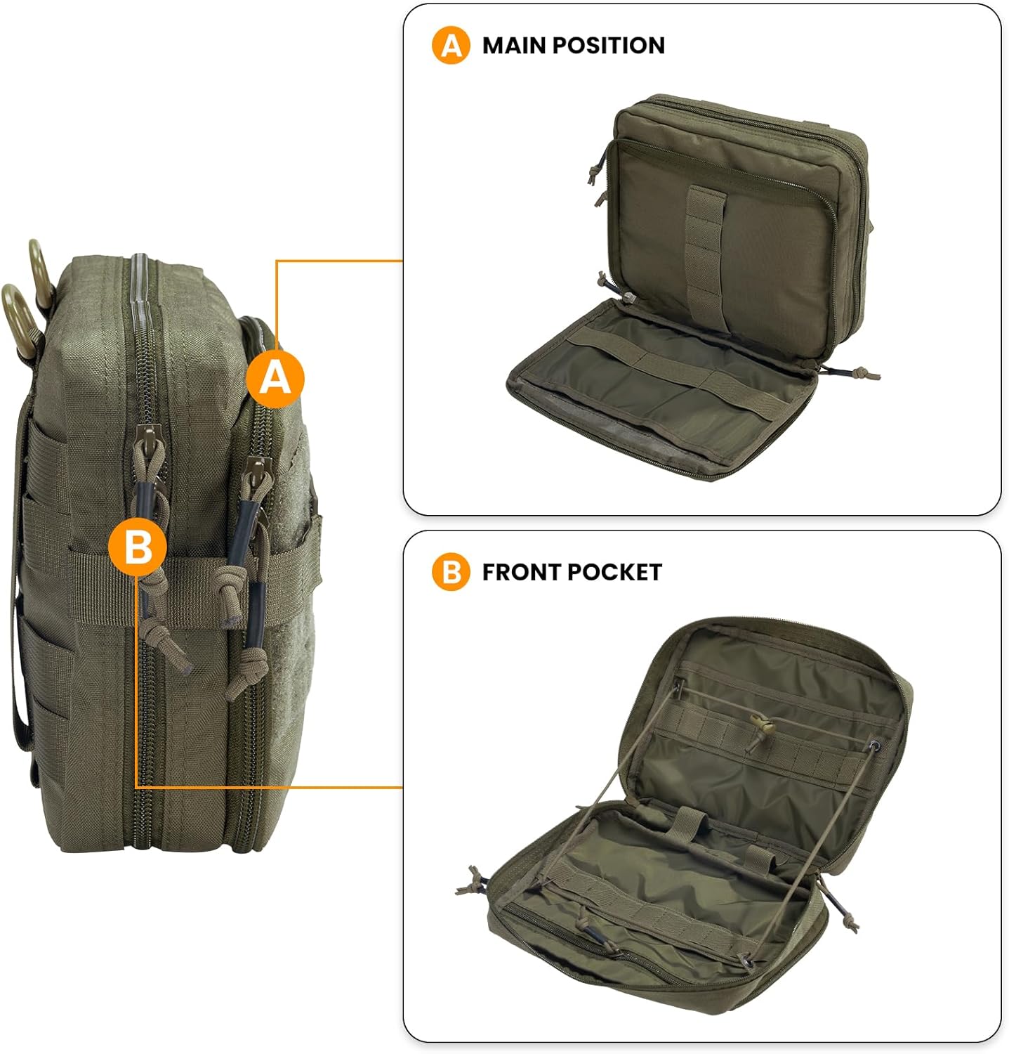 EXCELLENT ELITE SPANKER Tactical Molle Admin Pouch Utility Organizer EDC Medical Bag Utility EDC Tool Pouch with Shoulder Strap Attachment Pouches Waist Bag