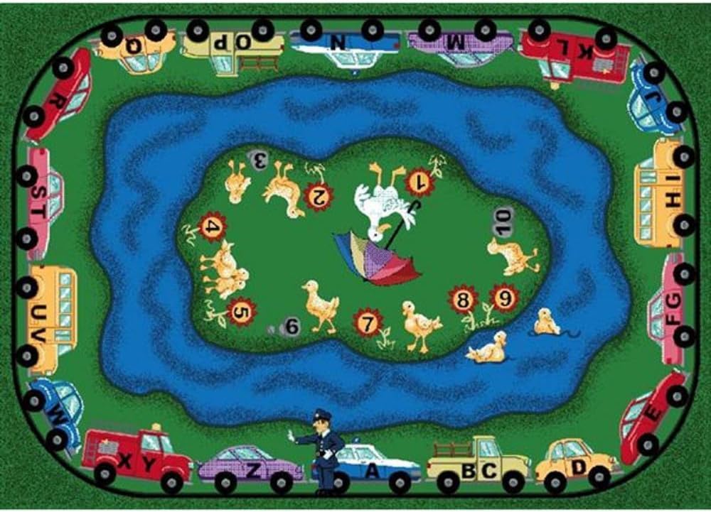 Joy Carpets Puddleducks Area Rug, 5'4" x 7'8", Multi