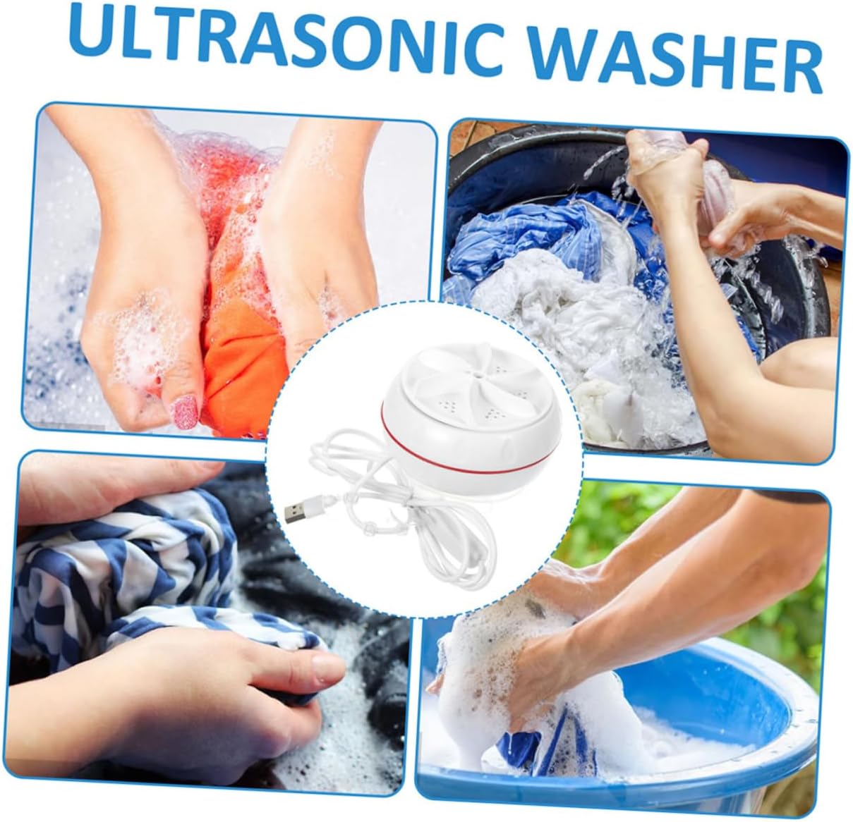 Gadpiparty Portable Mini USB Washing Machine for Clothes Compact Lightweight Washer with Forward and Reverse Cleaning Low Noise Design Energy Saving for Travel Dorm and Space Use