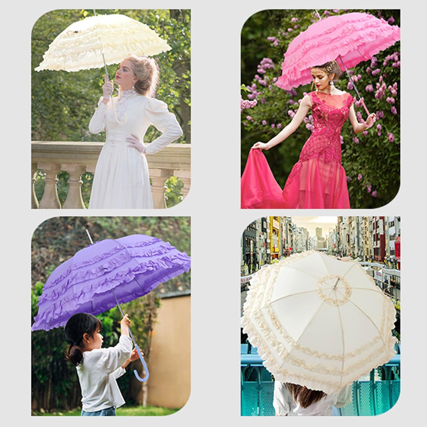 Lolitas Handmade Party Lace Umbrellas Spring Flower Flower Marriage Parasol Princess