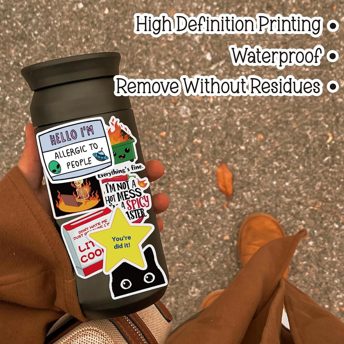 200Pcs Funny Stickers for Adults, Sarcastic Stickers Hilarious Dark Humor Meme Sticker Pack Gifts Cool Accesory for Laptop Phone Kindle Bumper Scrapbook Water Bottles - Image 3